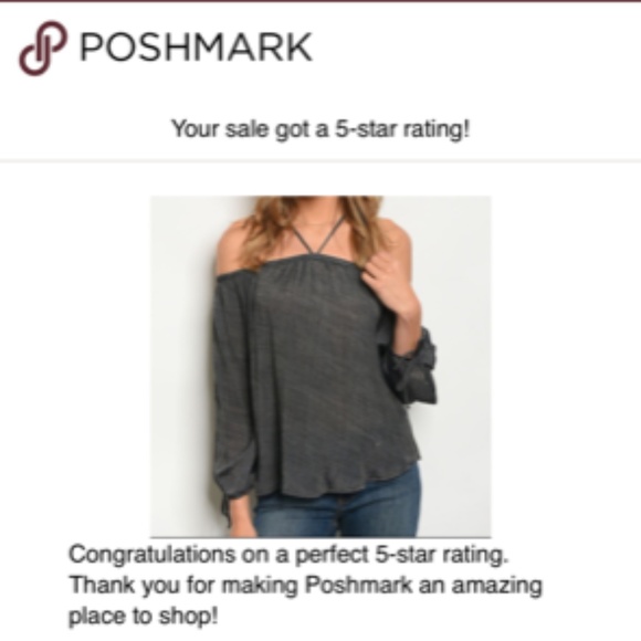 LAST 2! CHARCOAL GREY OFF SHOULDER TOP - Picture 3 of 3